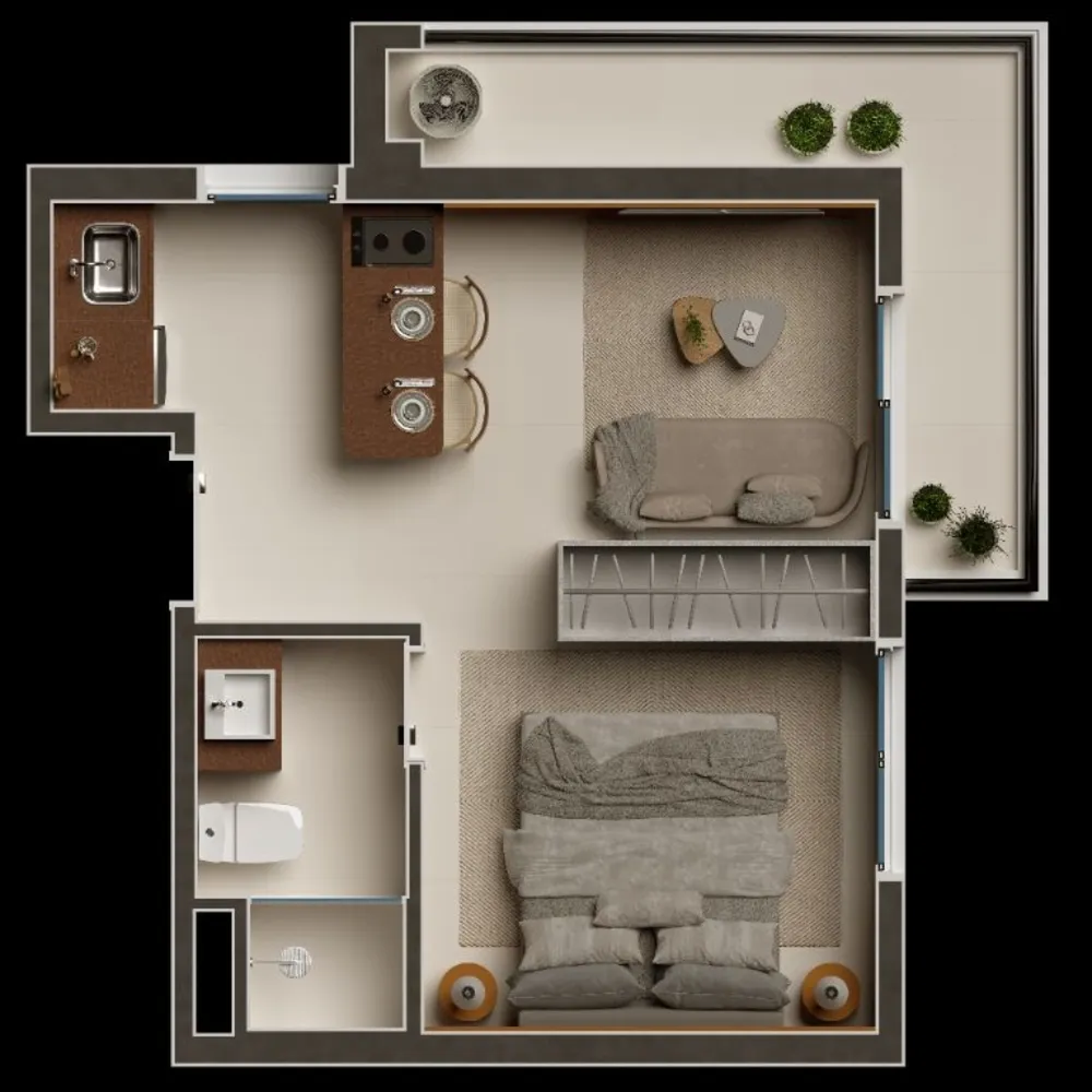 Apartamento, 1 quarto, 48 m² - Foto 4
