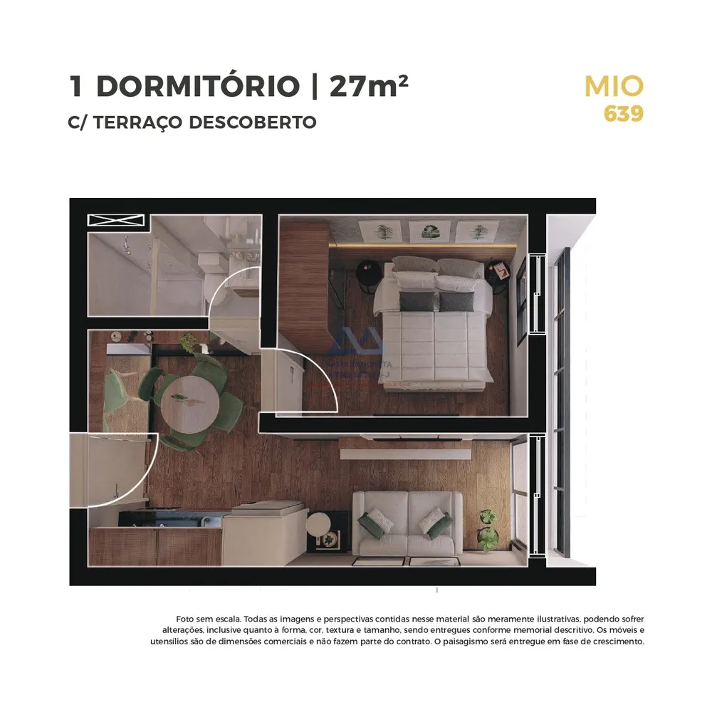 Apartamento, 1 quarto, 32 m² - Foto 1
