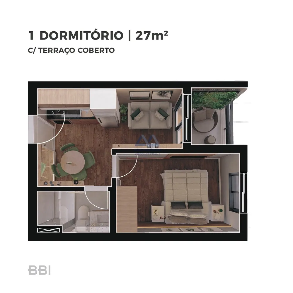 Apartamento, 1 quarto, 32 m² - Foto 3