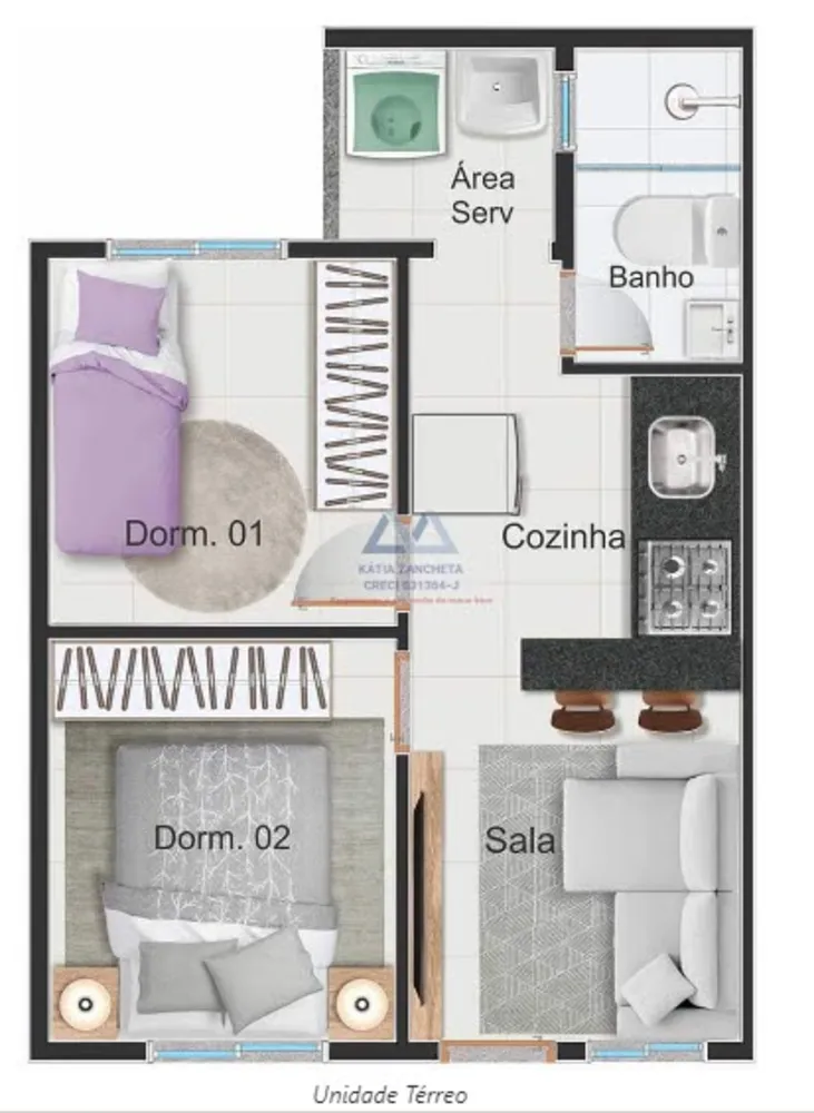Apartamento, 2 quartos, 45 m² - Foto 1