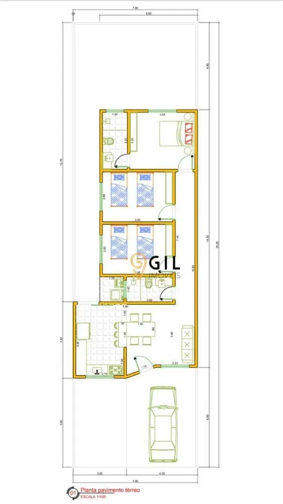 Casa, 3 quartos, 88 m² - Foto 1