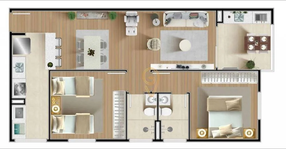 Apartamento, 2 quartos, 68 m² - Foto 2