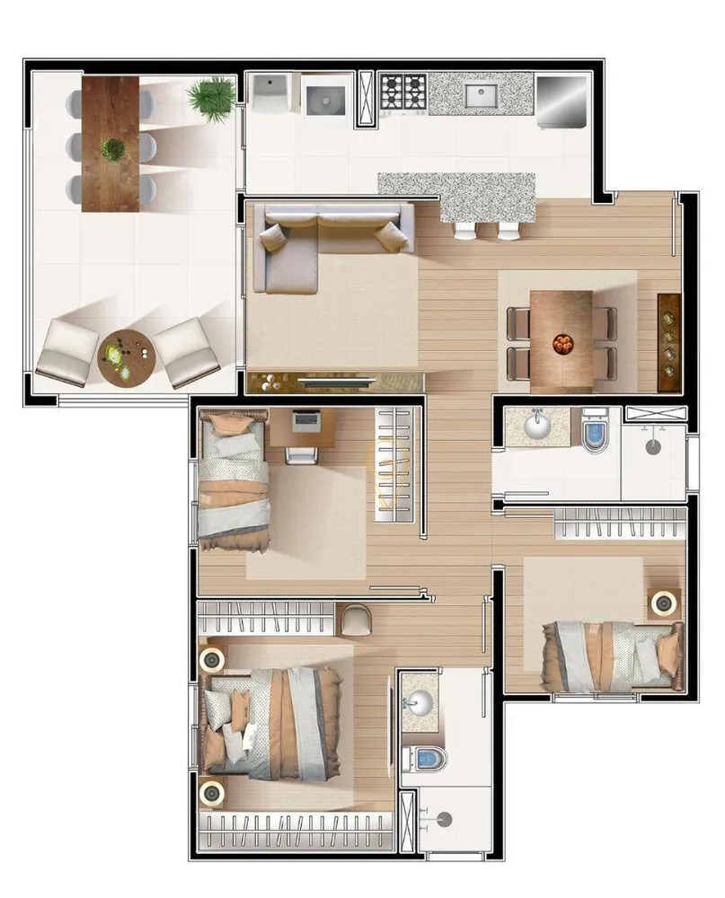 Apartamento, 3 quartos, 79 m² - Foto 3