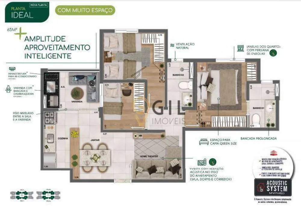 Apartamento, 2 quartos, 65 m² - Foto 2