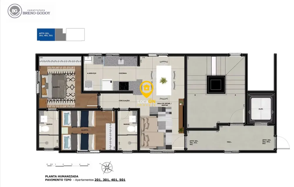 Apartamento, 2 quartos, 54 m² - Foto 2