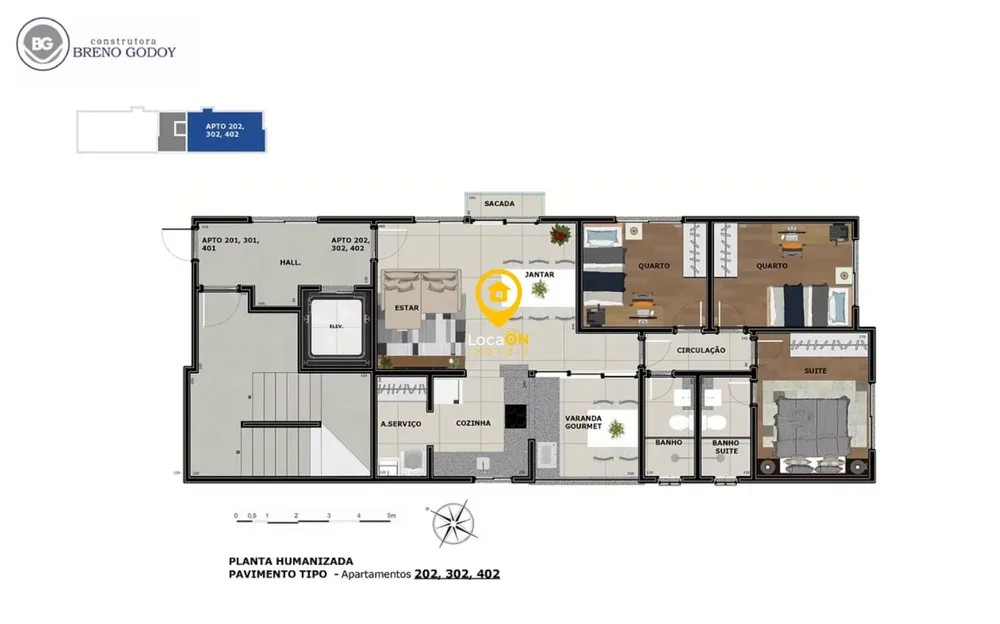 Apartamento, 3 quartos, 78 m² - Foto 1