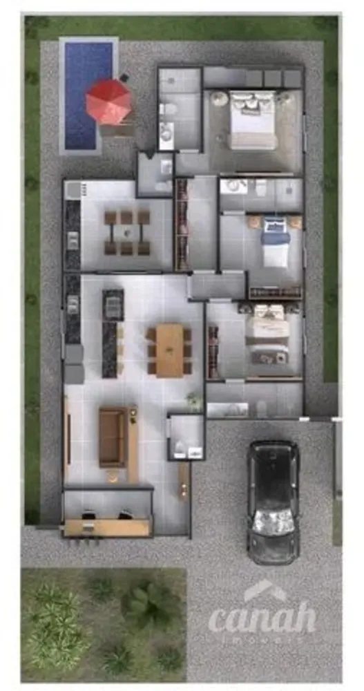 Casa de Condomínio, 3 quartos - Foto 3