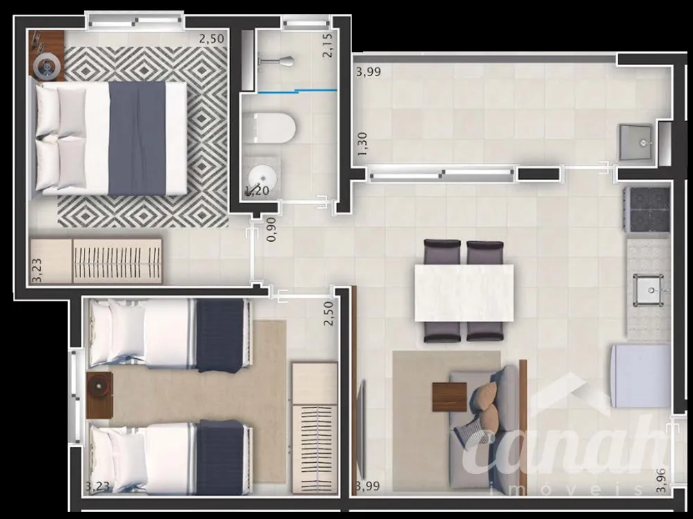 Apartamento, 2 quartos, 48 m² - Foto 2