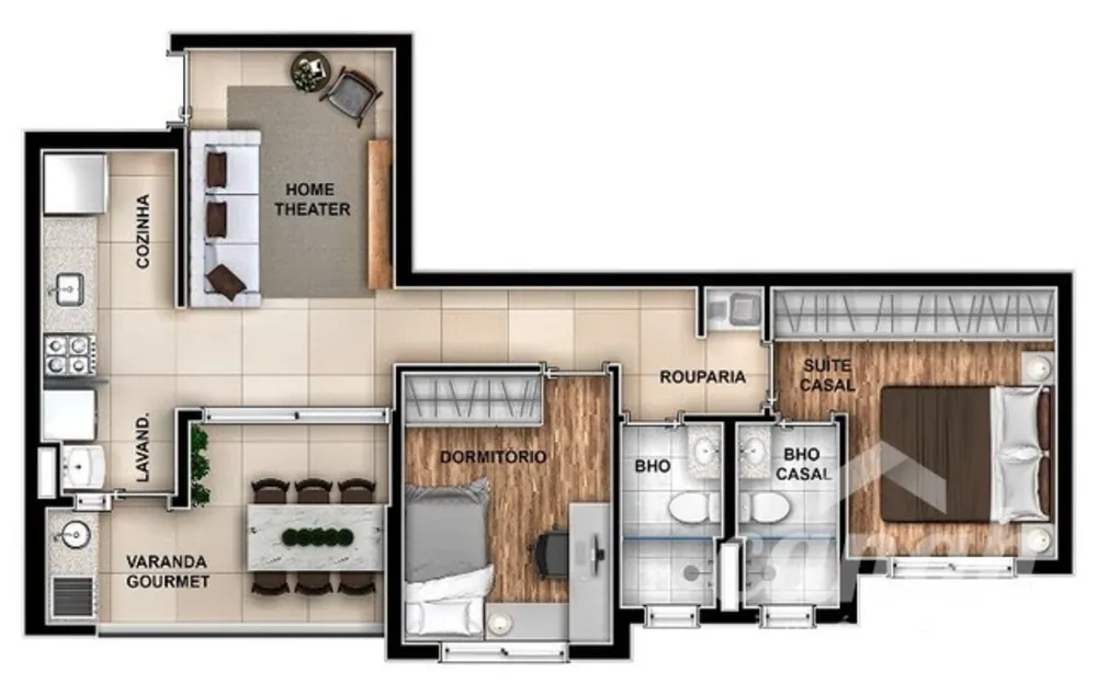 Apartamento, 2 quartos, 65 m² - Foto 3