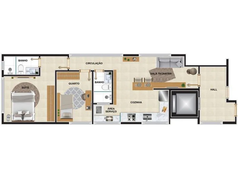 Apartamento, 2 quartos, 60 m² - Foto 1