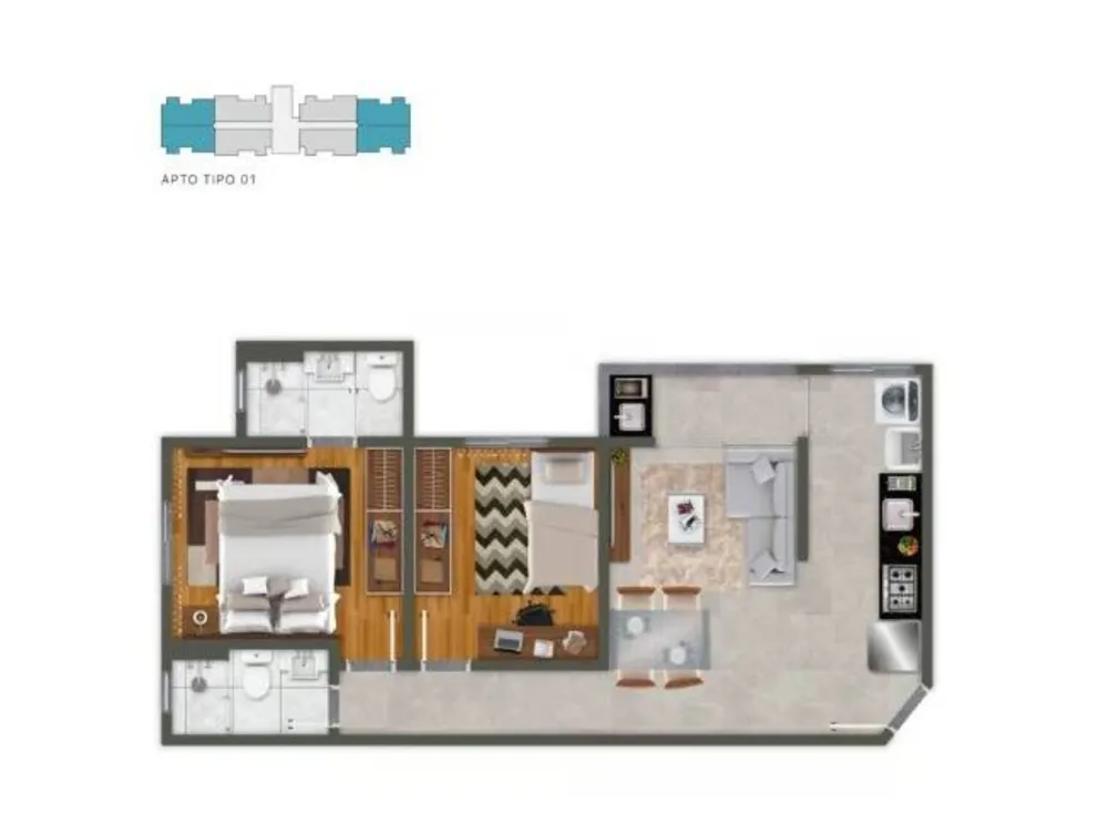 Apartamento, 2 quartos, 54 m² - Foto 6