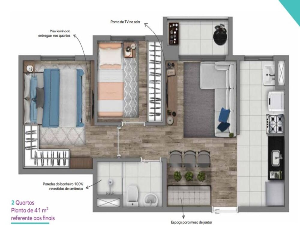 Apartamento, 2 quartos, 41 m² - Foto 8