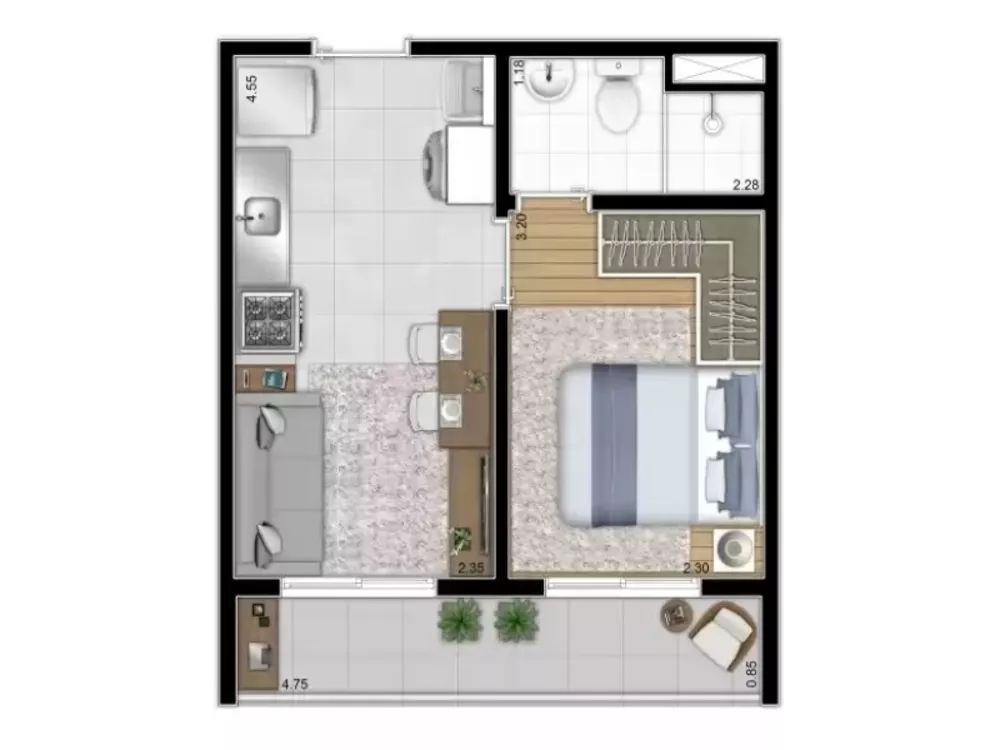 Apartamento à venda com 1 quarto, 28m² - Foto 4