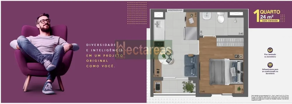 Apartamento, 1 quarto, 24 m² - Foto 1