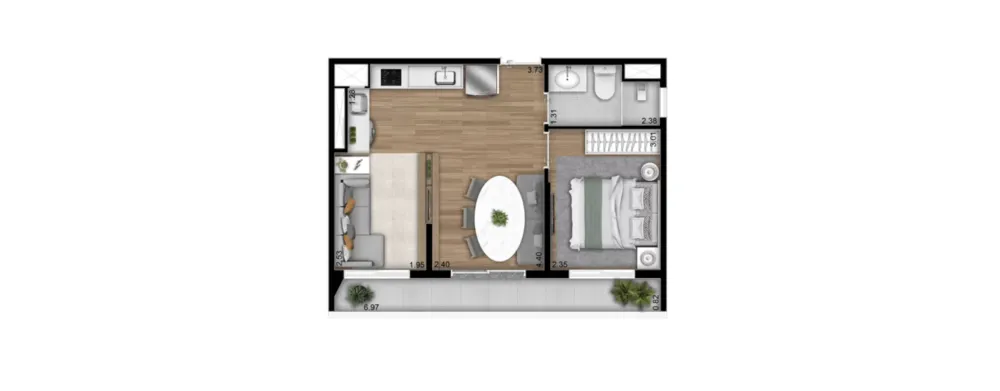 Apartamento, 1 quarto, 40 m² - Foto 1