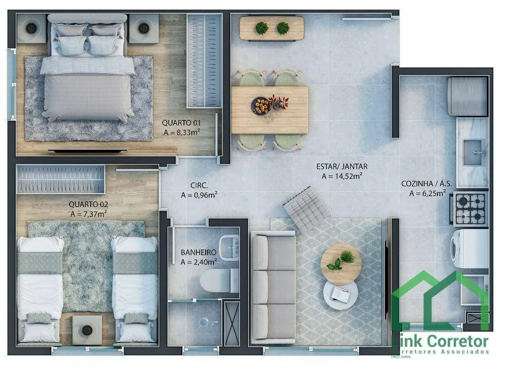Apartamento, 2 quartos, 46 m² - Foto 5