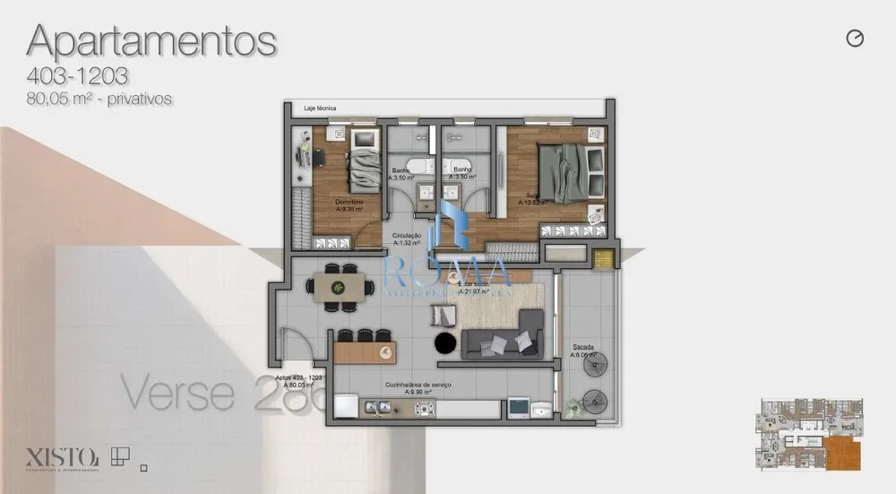 Apartamento, 2 quartos, 80 m² - Foto 2