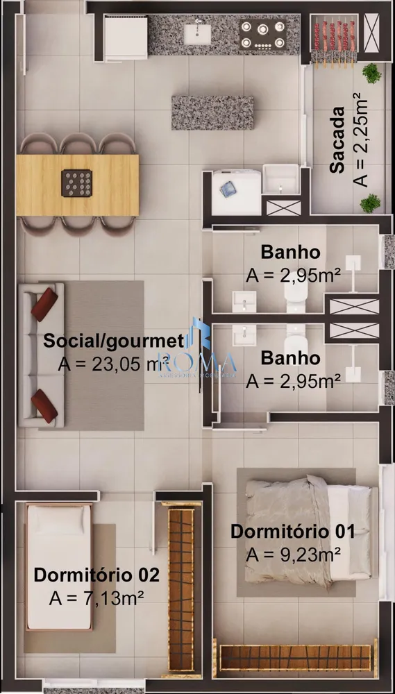 Apartamento, 2 quartos, 46 m² - Foto 4