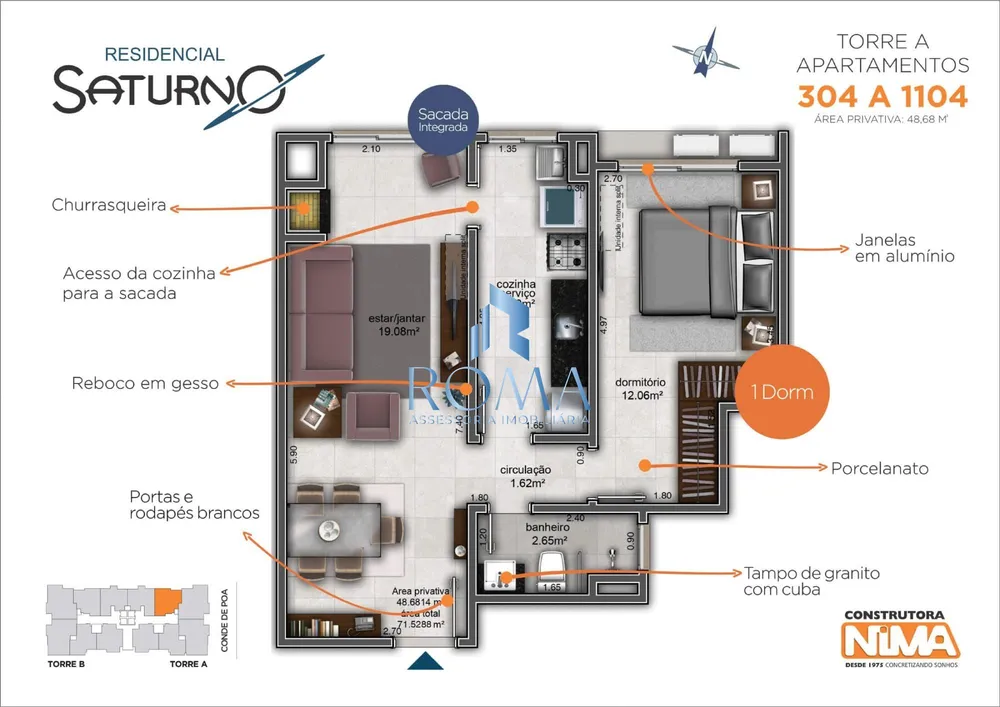 Apartamento, 1 quarto, 49 m² - Foto 4