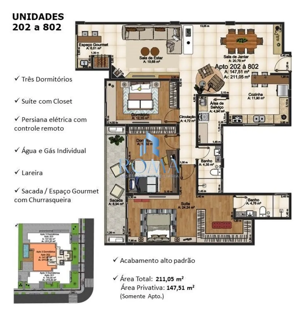 Apartamento, 3 quartos, 147 m² - Foto 7