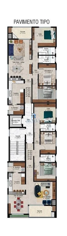 Apartamento, 3 quartos, 118 m² - Foto 1