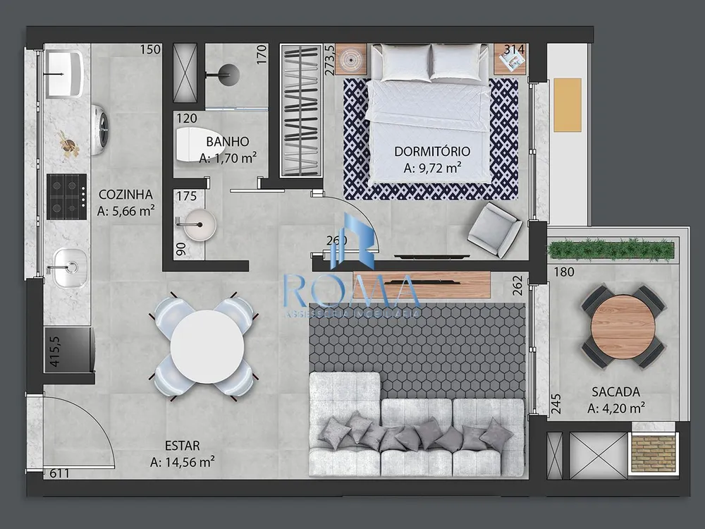 Apartamento, 1 quarto, 42 m² - Foto 2
