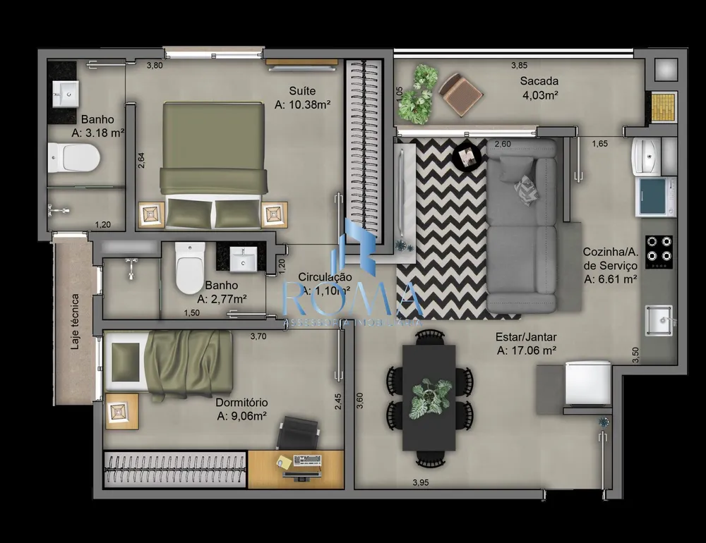 Apartamento, 2 quartos, 62 m² - Foto 2