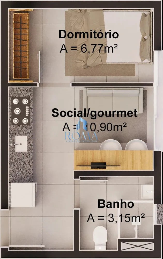 Apartamento, 1 quarto, 26 m² - Foto 4