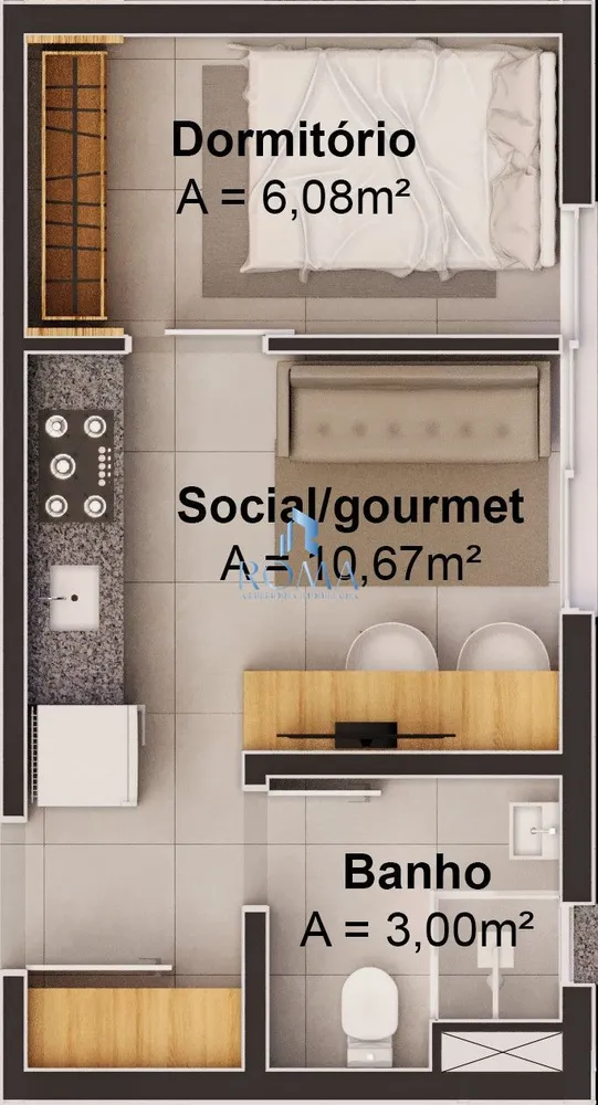 Apartamento, 1 quarto, 32 m² - Foto 4