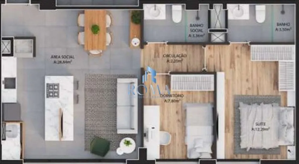 Apartamento, 2 quartos, 67 m² - Foto 2