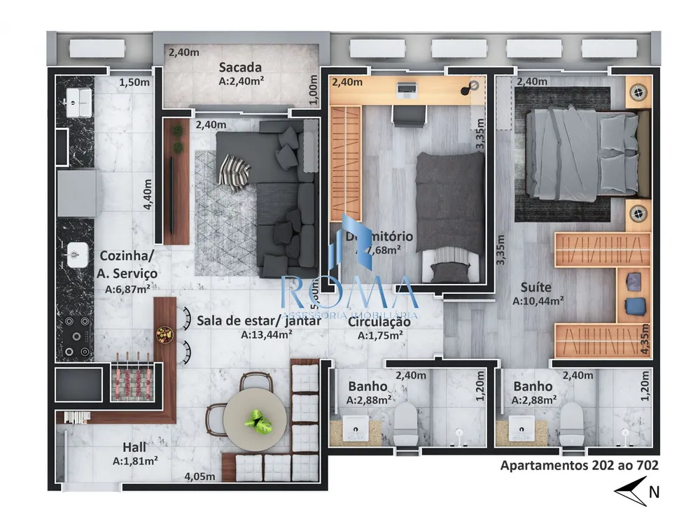 Apartamento, 2 quartos, 59 m² - Foto 7