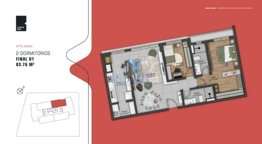 Apartamento, 2 quartos, 83 m² - Foto 3