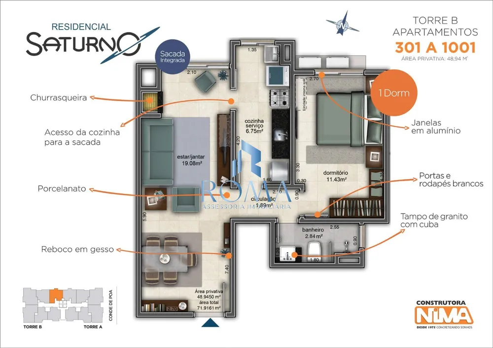 Apartamento, 1 quarto, 48 m² - Foto 4