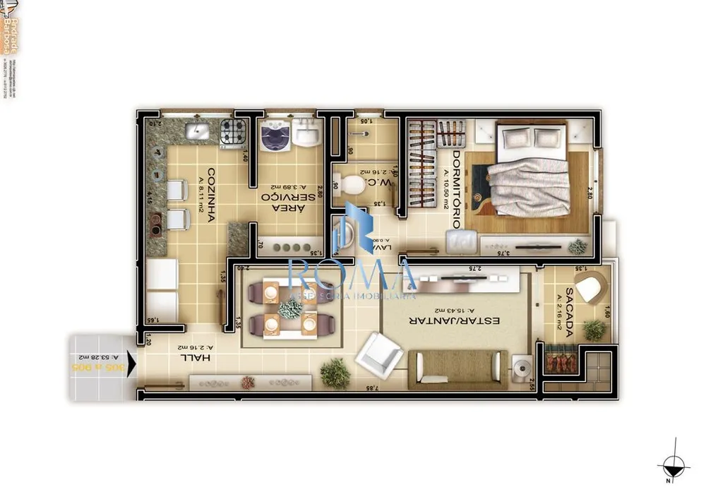 Apartamento, 1 quarto, 47 m² - Foto 12