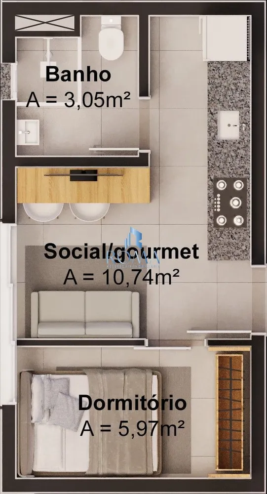 Apartamento, 1 quarto, 26 m² - Foto 4