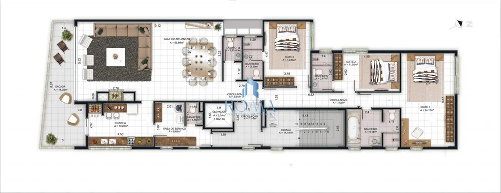 Apartamento, 3 quartos, 211 m² - Foto 4