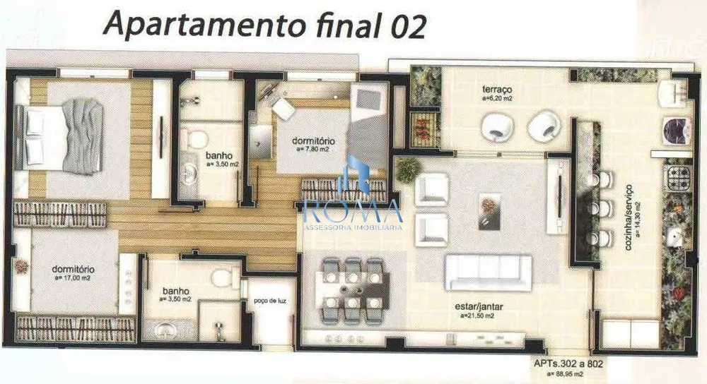 Apartamento, 2 quartos, 80 m² - Foto 3