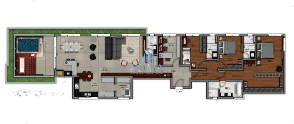 Cobertura, 3 quartos, 211 m² - Foto 8