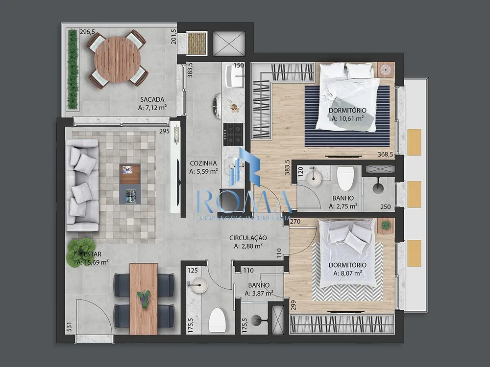 Apartamento, 1 quarto, 38 m² - Foto 2