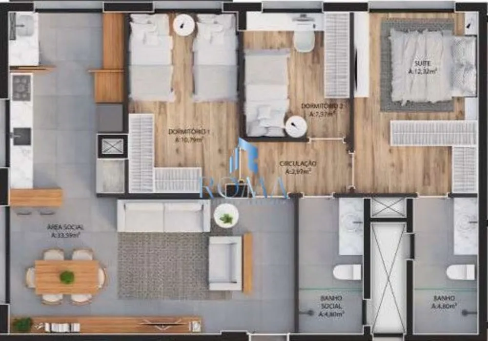 Apartamento, 3 quartos, 89 m² - Foto 3