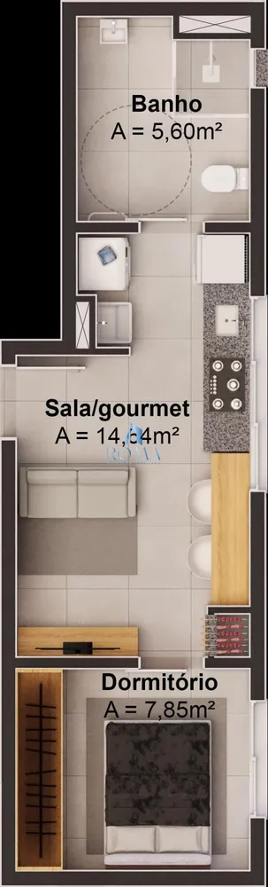 Apartamento, 1 quarto, 36 m² - Foto 4