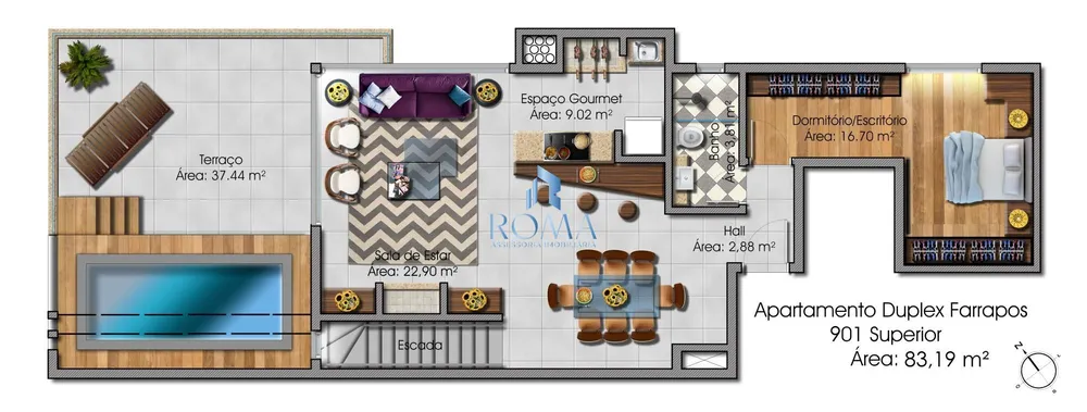 Cobertura, 3 quartos, 234 m² - Foto 2