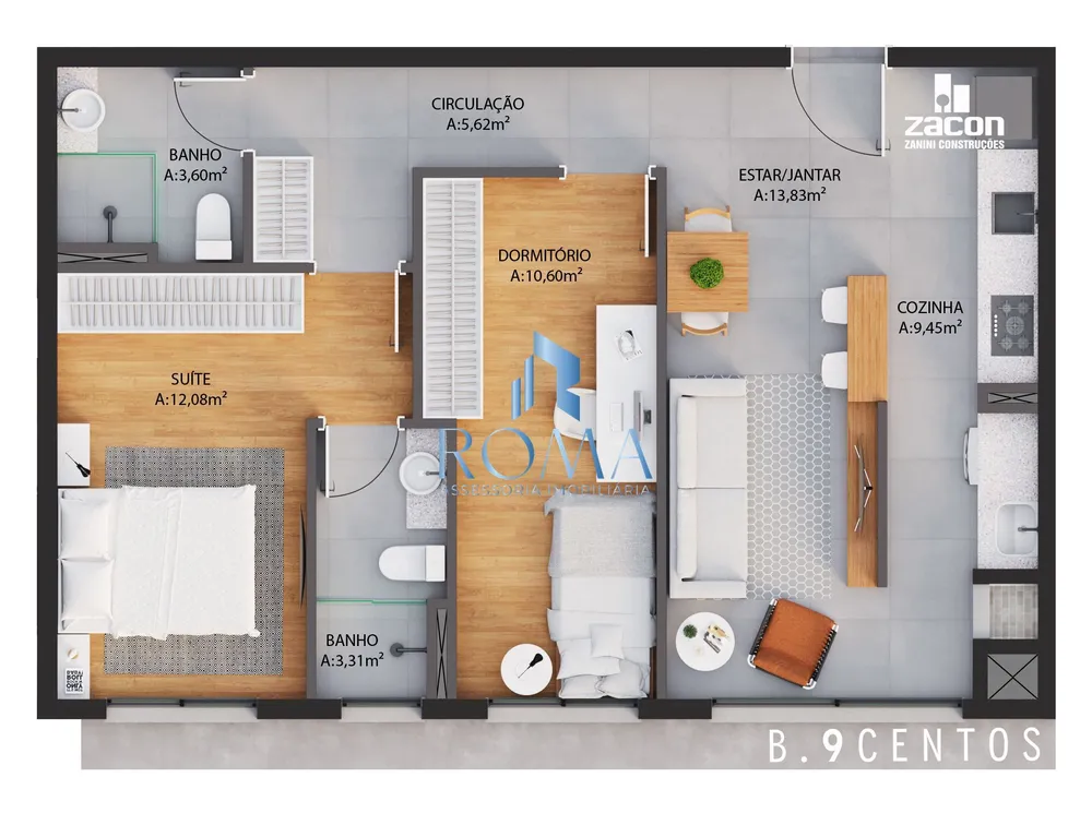 Apartamento, 2 quartos, 66 m² - Foto 1