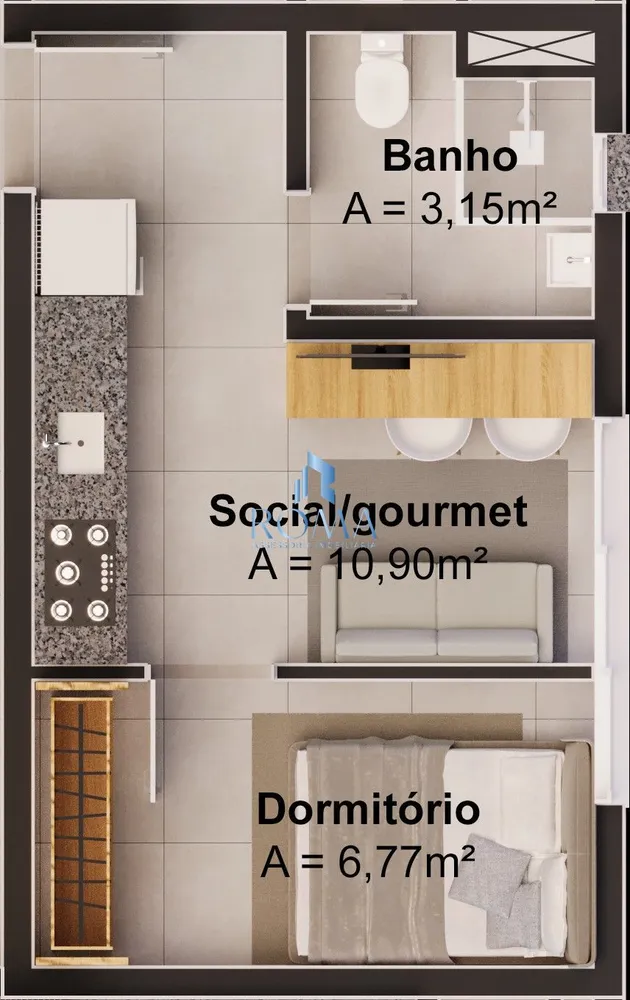 Apartamento, 2 quartos, 46 m² - Foto 3