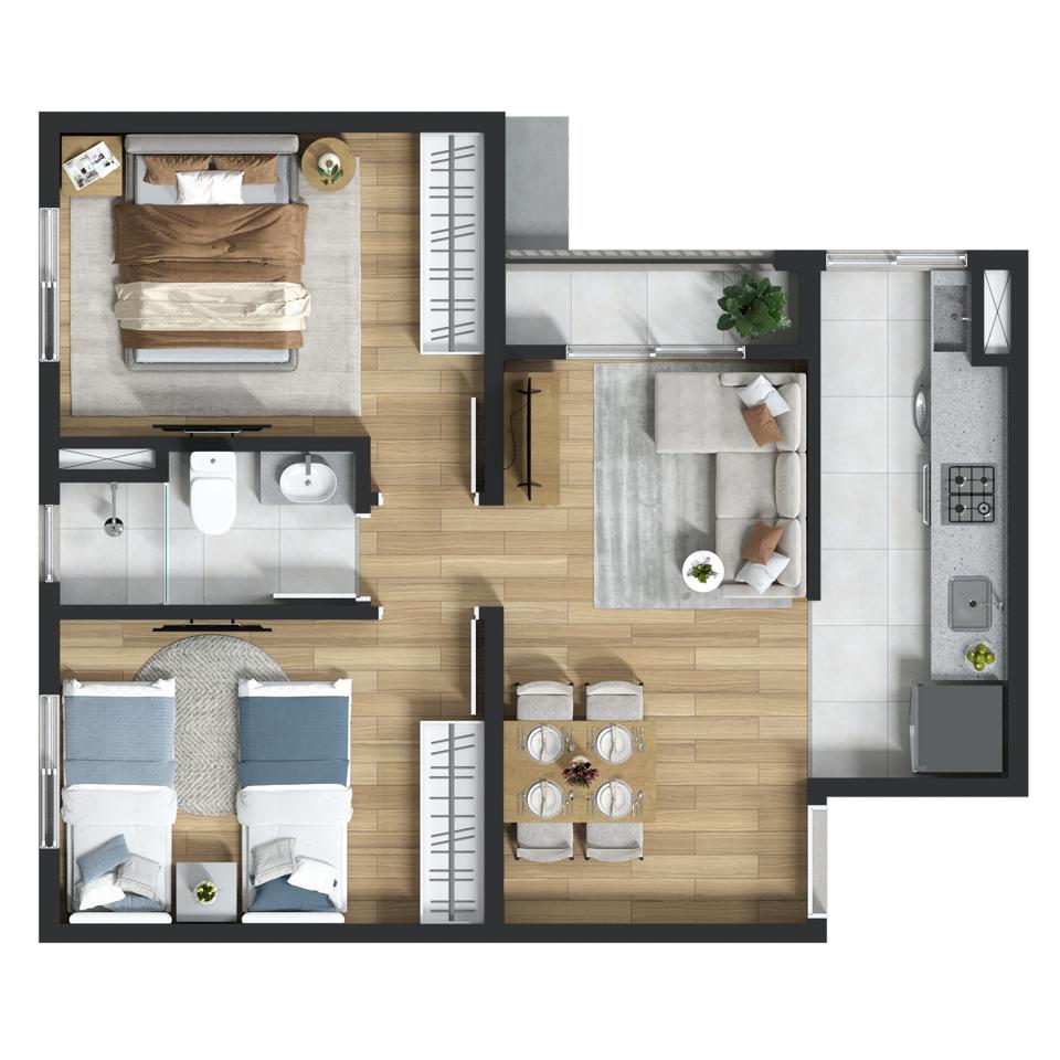 Apartamento à venda com 2 quartos, 40m² - Foto 15