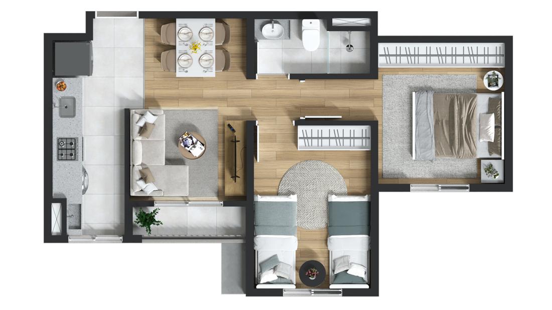 Apartamento à venda com 2 quartos, 40m² - Foto 5