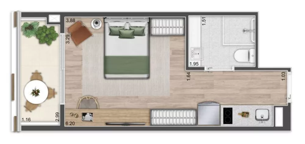 Apartamento, 1 quarto, 39 m² - Foto 3