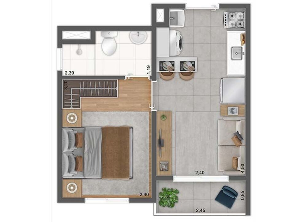 Apartamento, 1 quarto, 33 m² - Foto 4