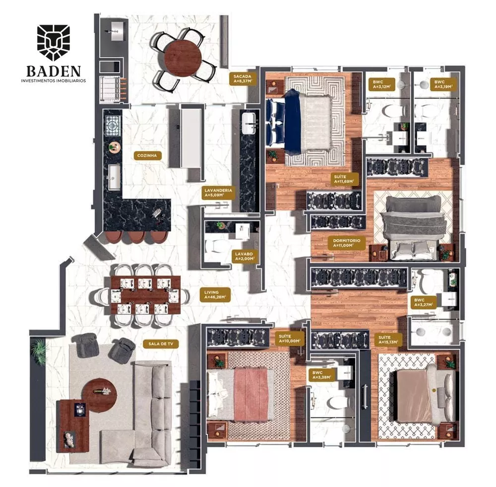 Apartamento, 3 quartos, 146 m² - Foto 4