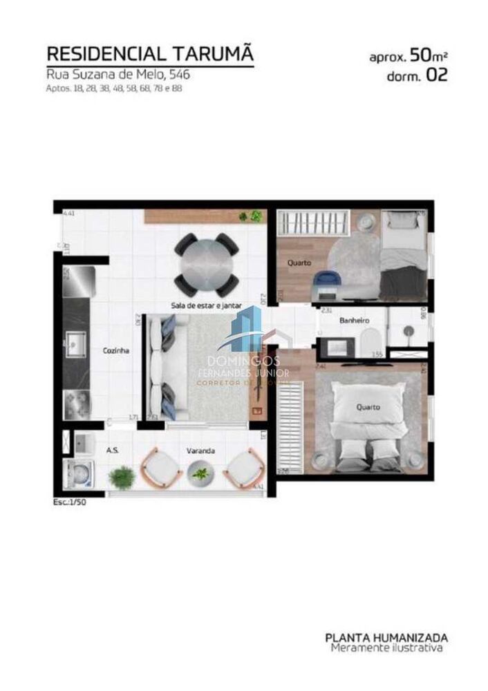 Apartamento, 2 quartos, 48 m² - Foto 1